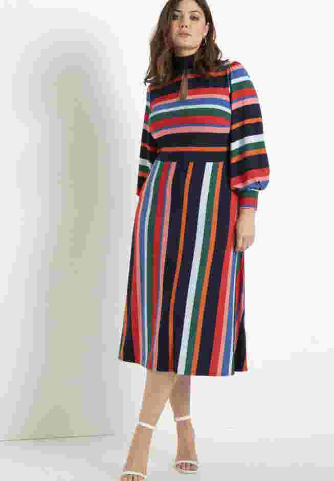 A-line Dress with Puff Sleeves image number 0