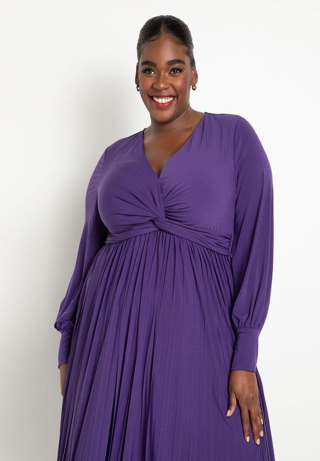 Knot Front Pleated Skirt Dress