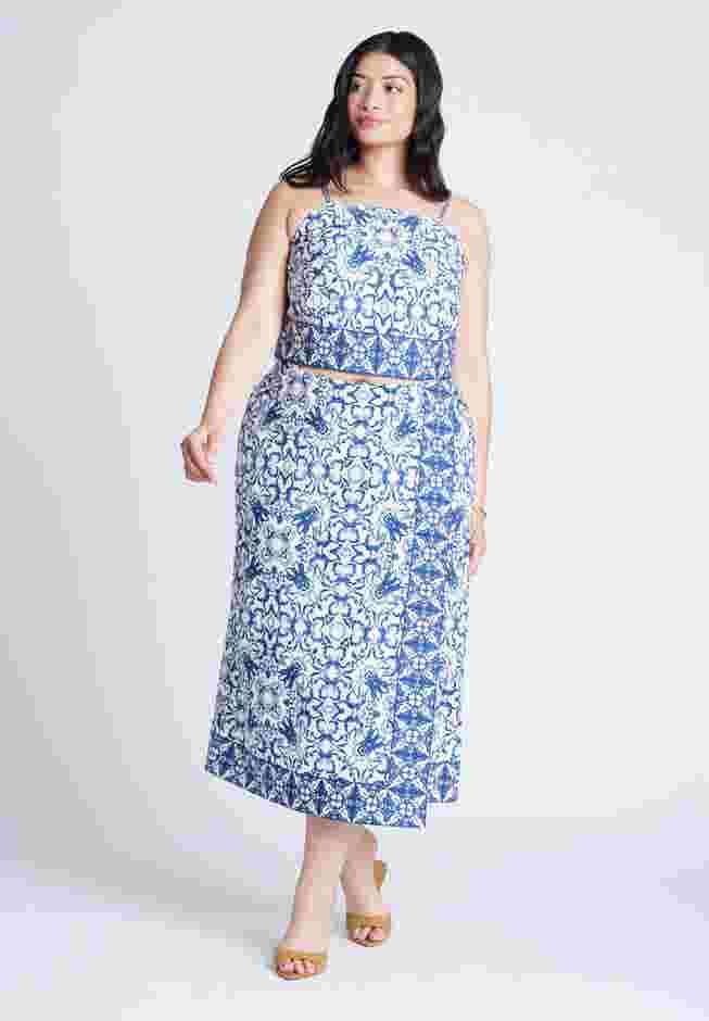 Border Print Midi Skirt image number 1