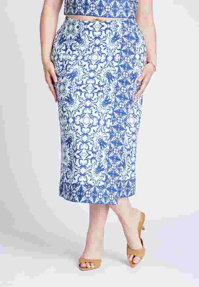 Border Print Midi Skirt image number 2