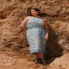 Border Print Midi Skirt image number null