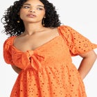 Eyelet Tie Front Maxi Dress image number null