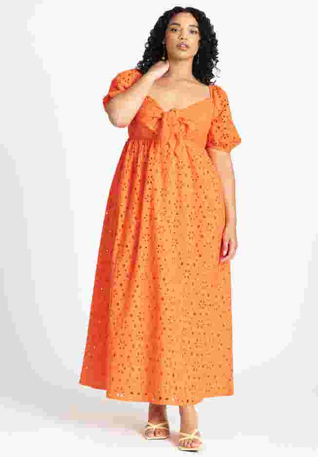 Eyelet Tie Front Maxi Dress image number 0