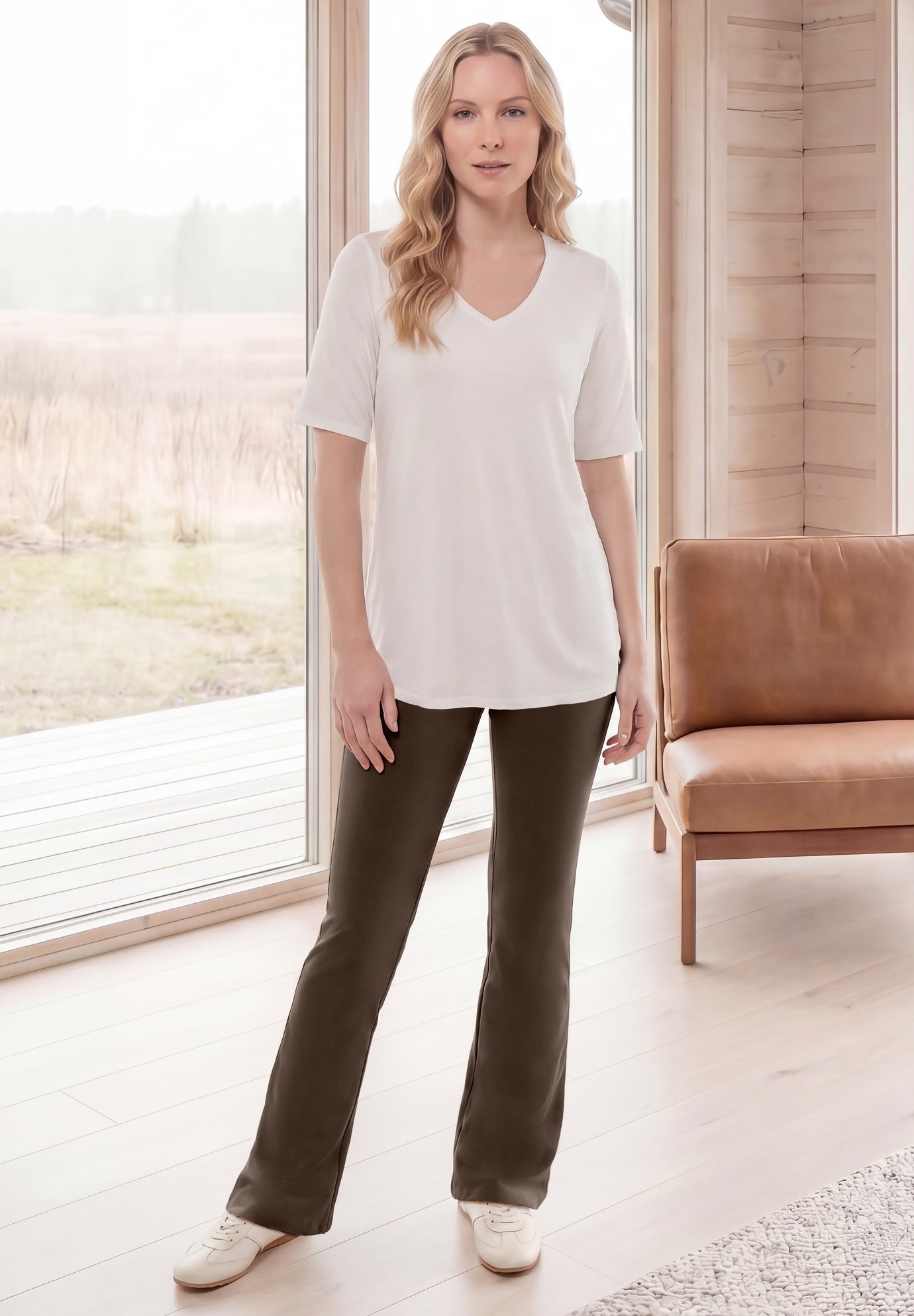Cotton Spandex Bootcut Leggings image number 0