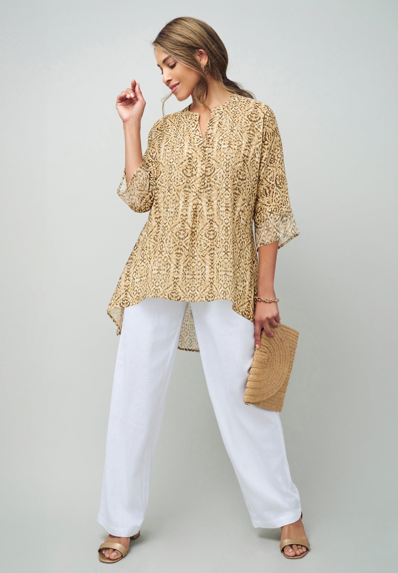 Hi-Low Linen Tunic image number 0