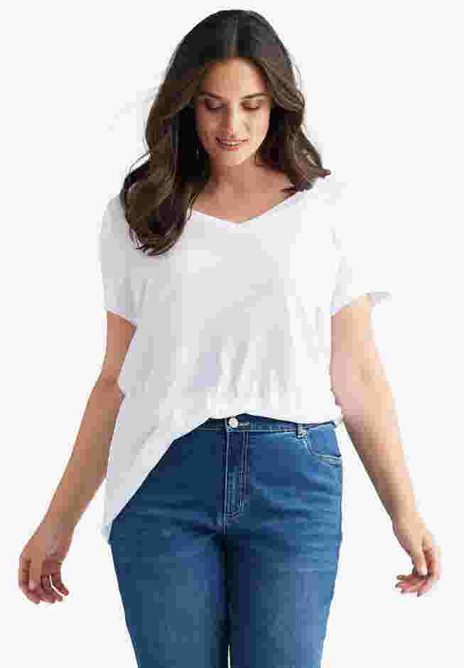 Drapey V-Neck Tee image number 0