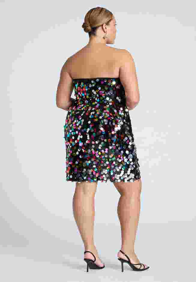Confetti Sequin Flare Skirt Mini Dress image number 2