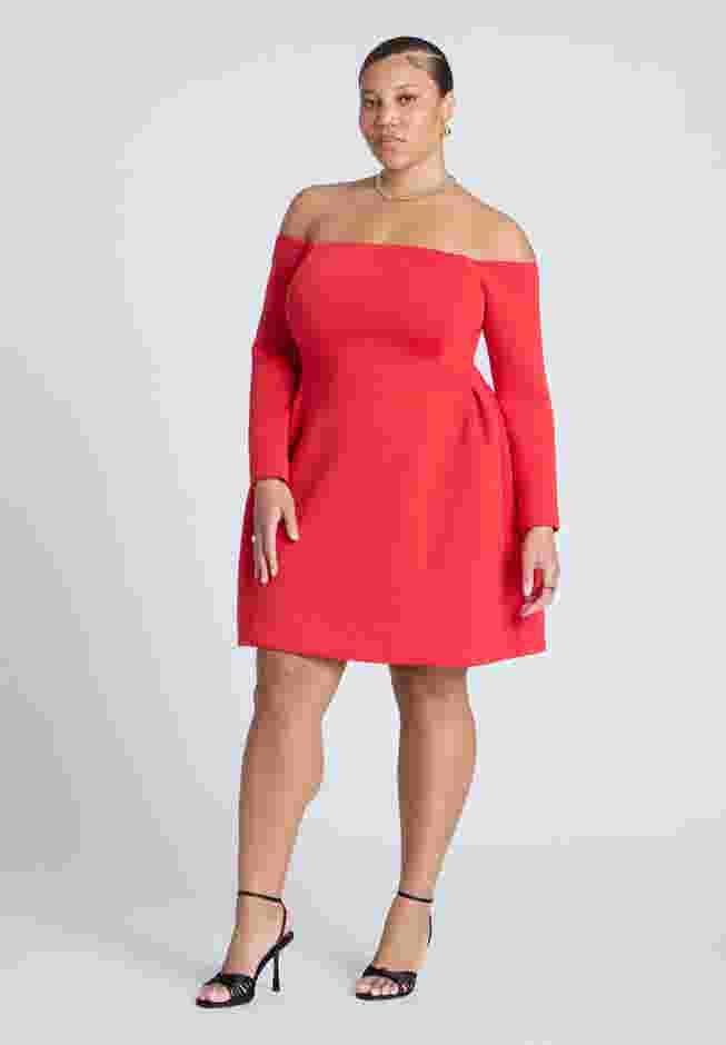Off The Shoulder Structured Mini Dress image number 1