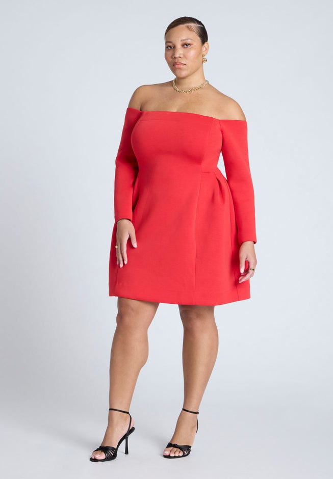 Off The Shoulder Structured Mini Dress image number 1