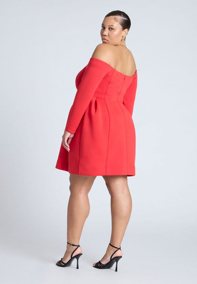 Off The Shoulder Structured Mini Dress image number 2