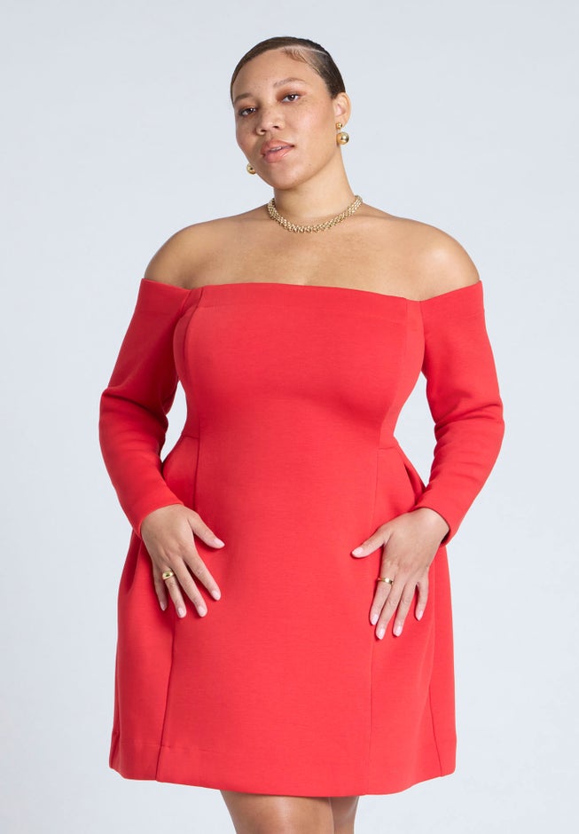 Off The Shoulder Structured Mini Dress image number 3