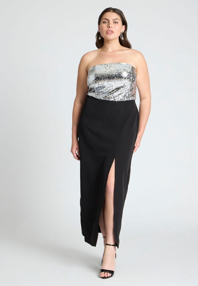 Sequin Bodice Fitted Maxi Dress image number 1