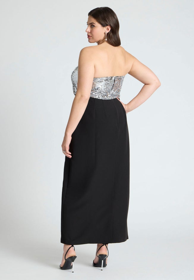 Sequin Bodice Fitted Maxi Dress image number 2