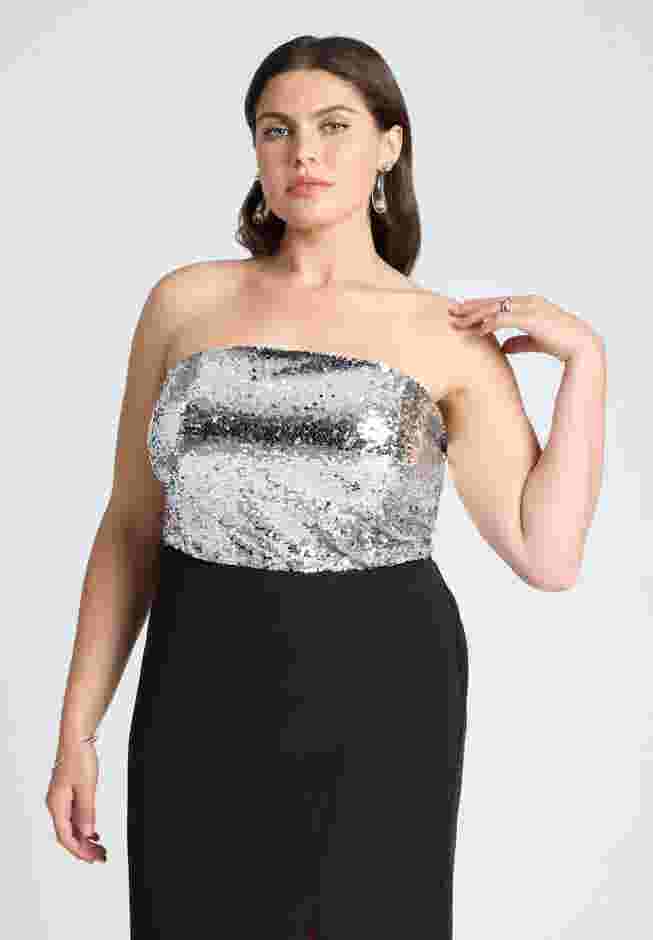 Sequin Bodice Fitted Maxi Dress image number 3