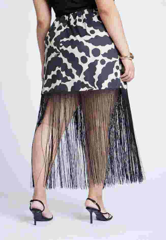 Wrap Front Fringe Mini Skirt image number 2