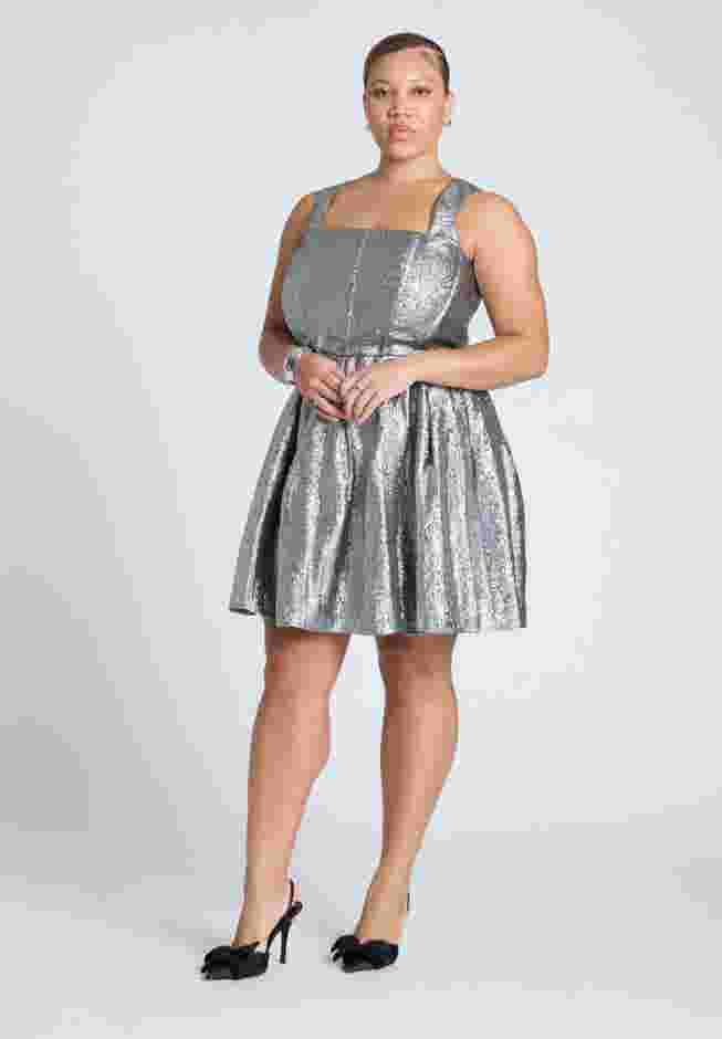 Corset Bodice Flare Mini Dress image number 1