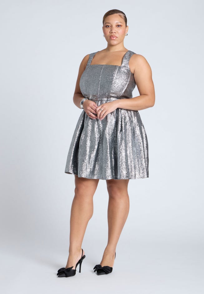 Corset Bodice Flare Mini Dress image number null