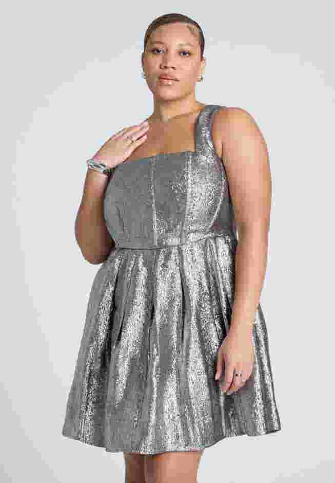 Corset Bodice Flare Mini Dress image number 3