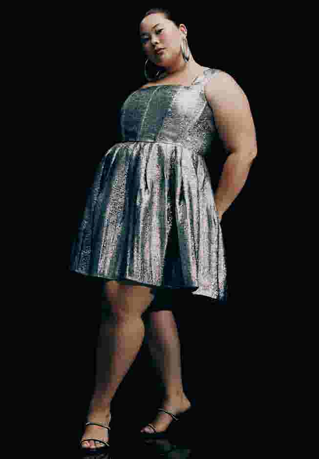 Corset Bodice Flare Mini Dress image number 0