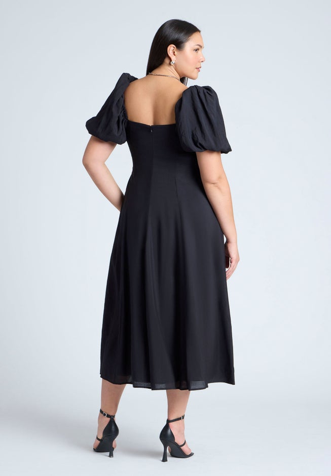 Puff Sleeve Flare Dress image number null