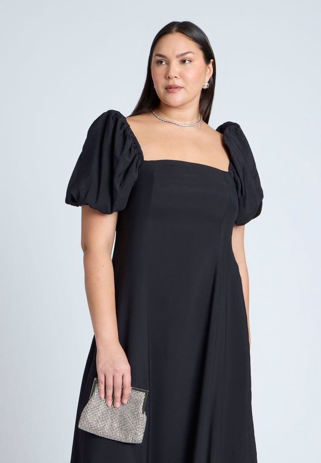 Puff Sleeve Flare Dress image number null
