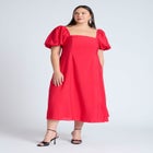 Puff Sleeve Flare Dress image number null