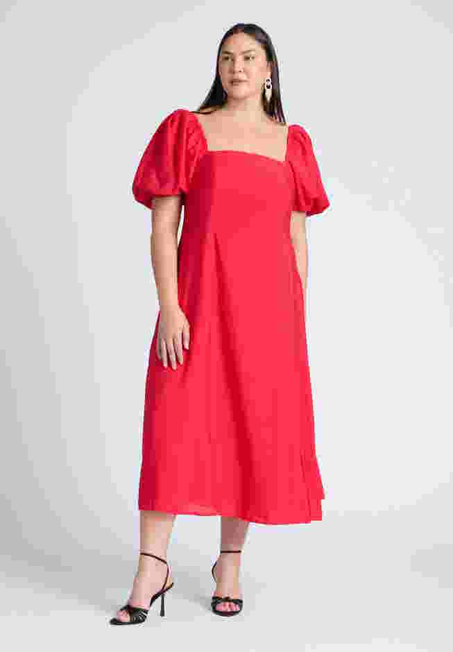 Puff Sleeve Flare Dress image number 0