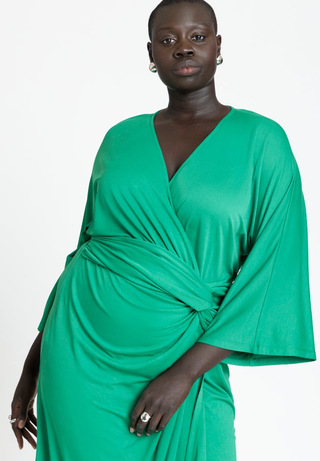 Draped Skirt Knit Dress image number null