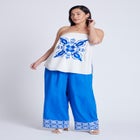 Embroidered Hem Pull On Pant image number null