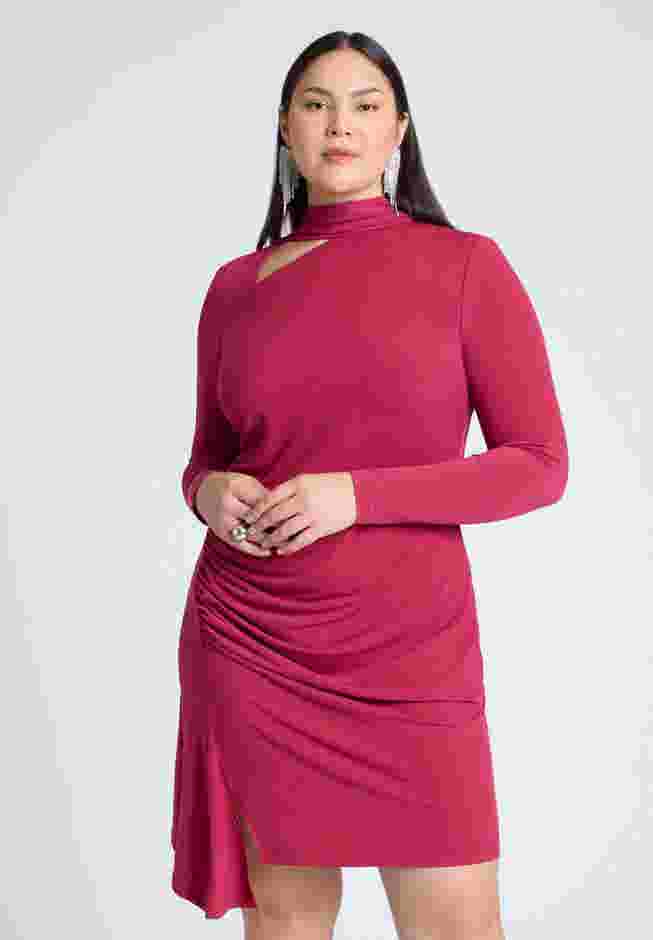 Scarf Neck Jersey Mini Dress image number 2