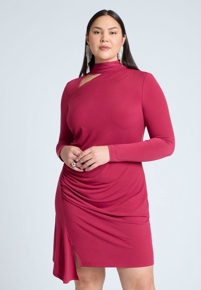 Scarf Neck Jersey Mini Dress image number 2