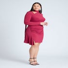 Scarf Neck Jersey Mini Dress image number null