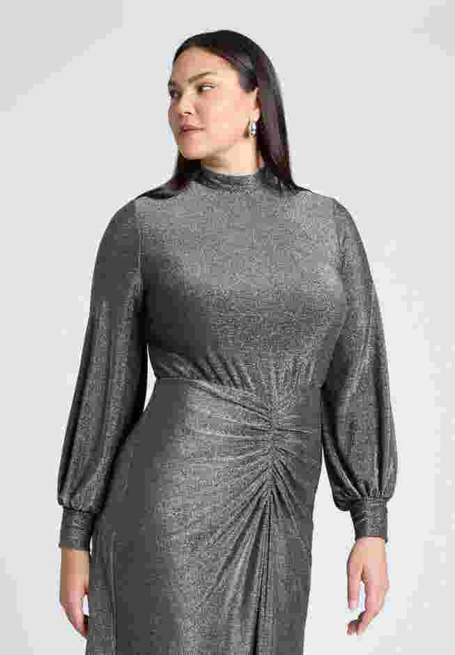 Mock Neck Lurex Midi image number 2
