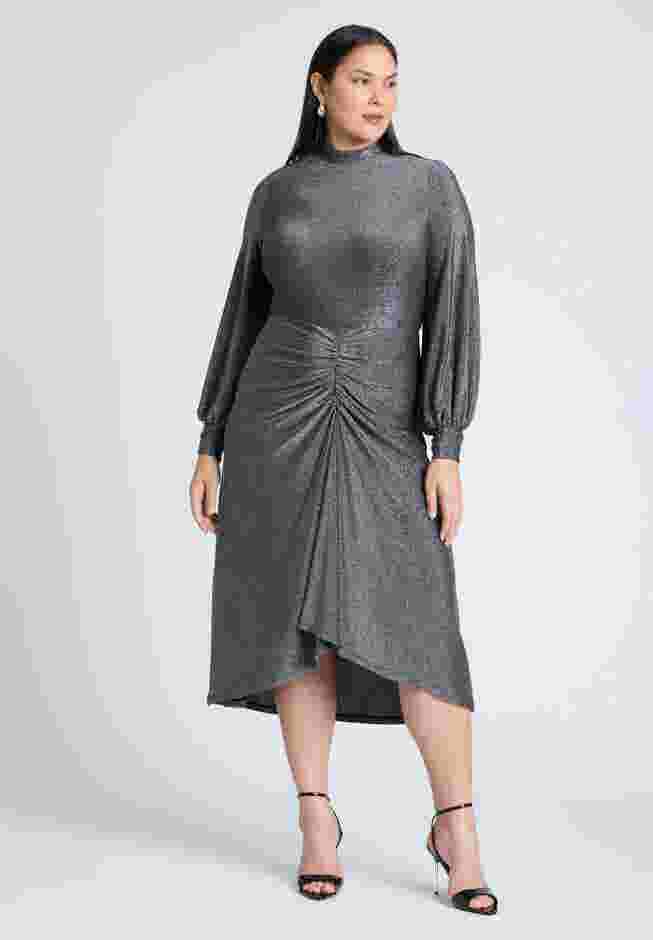 Mock Neck Lurex Midi image number 0