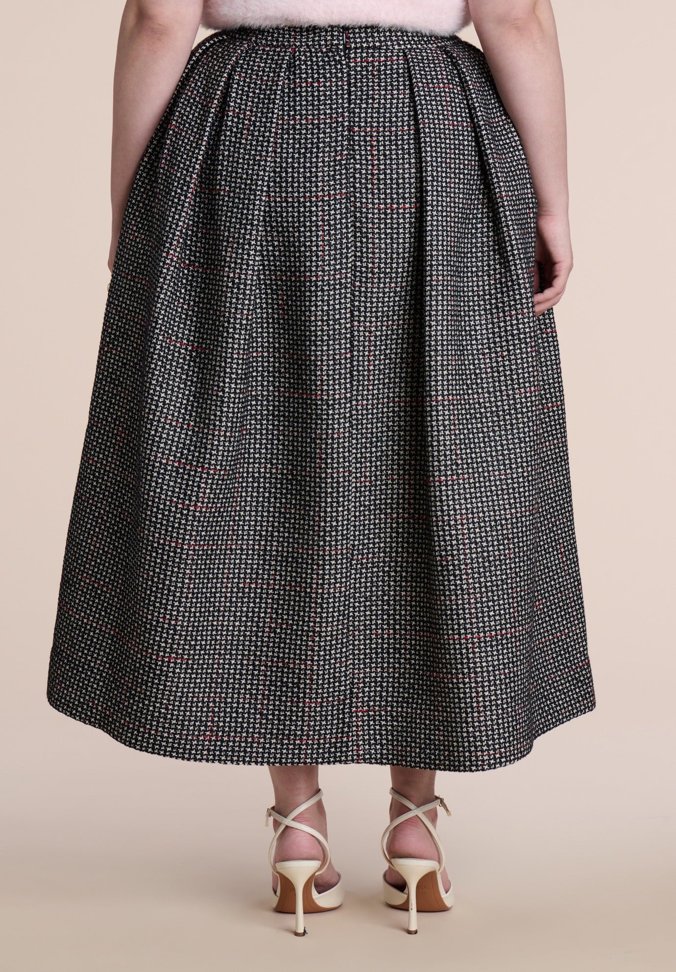 Pleated Tweed Midi Skirt image number 2