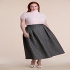 Pleated Tweed Midi Skirt image number 3