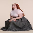 Pleated Tweed Midi Skirt image number 4