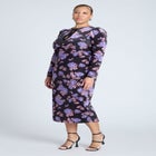 Printed Velvet Midi Dress image number null