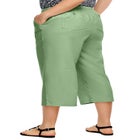 Linen-Blend Drawstring Elastic Waist Relaxed Fit Capris image number null