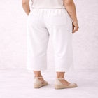 Linen-Blend Drawstring Elastic Waist Relaxed Fit Capris image number null