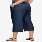 Linen-Blend Drawstring Capris image number null