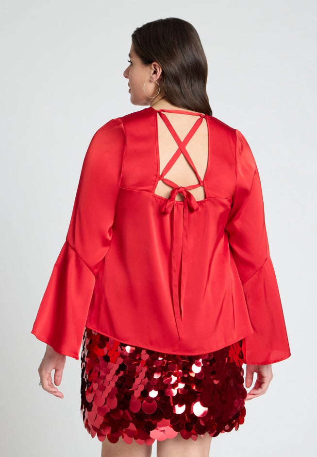 Open Back Flared Sleeve Top image number 1