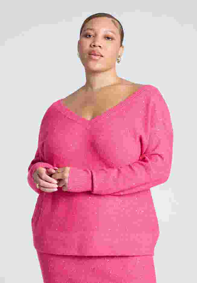 Sequin V-Neck Sweater image number 1