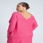 Sequin V-Neck Sweater image number null