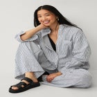 Linen-Blend Elastic Waist Drawstring Relaxed Pant image number null