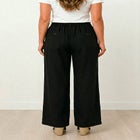 Linen-Blend Elastic Waist Drawstring Relaxed Pant image number null
