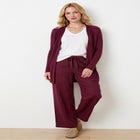 Linen-Blend Elastic Waist Drawstring Relaxed Pant image number null