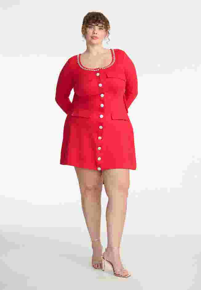 ELOQUII x kate spade new york Dramatic Bow Rhinestone Mini Dress image number 1