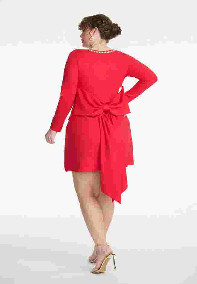 ELOQUII x kate spade new york Dramatic Bow Rhinestone Mini Dress image number 2