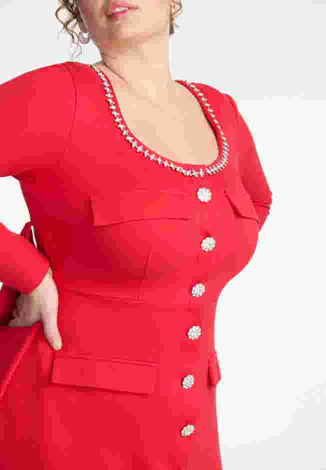 ELOQUII x kate spade new york Dramatic Bow Rhinestone Mini Dress image number 4